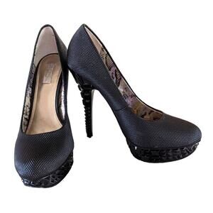 Rachel Rachel Roy Kalyssa Black Textured Studded Heels size 7